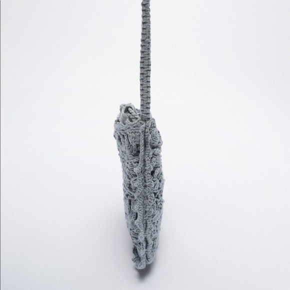 NWT. Zara Gray Mini Crocheted Crossbody Bag. - Picture 3 of 8